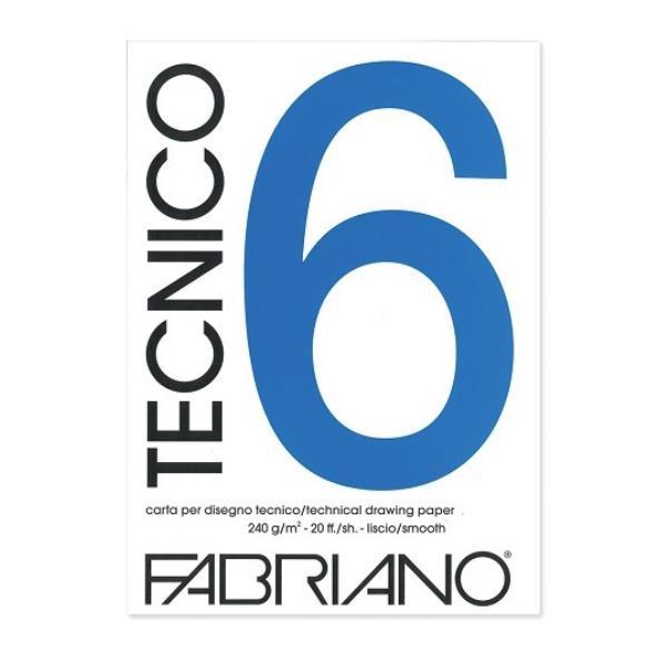 FABRIANO ALBUM TECNICO F6 LISCIO 20 FOGLI 50X70 CM 240GR BIANCO