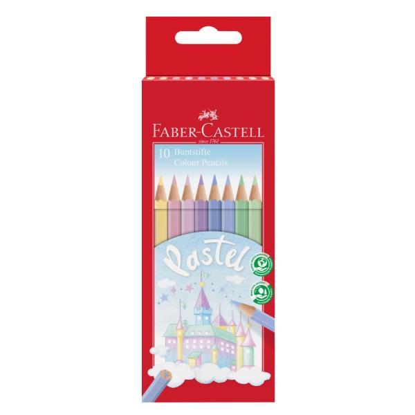 Faber-Castell CASTLE - Pastello colorato - permanente - colori pastello assortiti (pacchetto di 10)