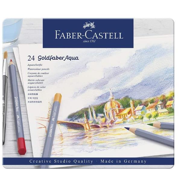 Faber-Castell GOLDFABER Aqua - Matita acquerellabile - colori assortiti (pacchetto di 24)
