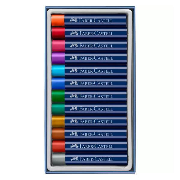 Faber-Castell Creative Studio - Pastello - pastello a olio - colori assortiti (metallizzati) (pacchetto di 12)