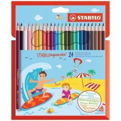 STABILO aquacolor - Matita acquerellabile - acquerello - colori assortiti brillanti - 2.8 mm (pacchetto di 24)