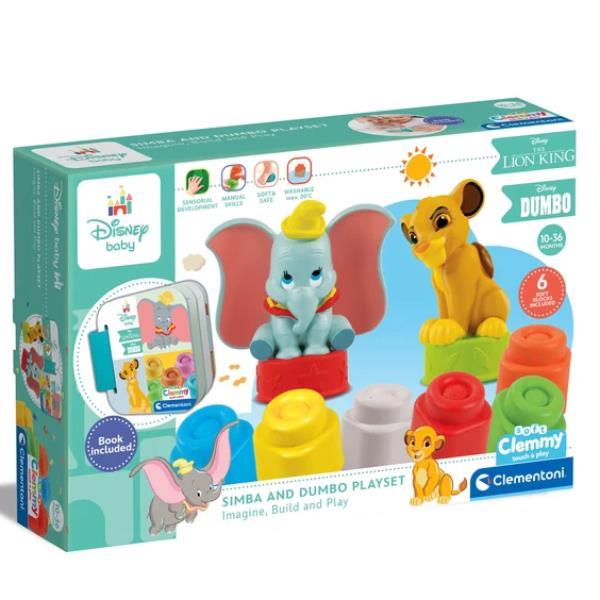 CLEMENTONI DISNEY SOFT CLEMMY SIMBA E DUMBO PLAYSET MATTONCINI MORBIDI GIOCO SENSORIALE
