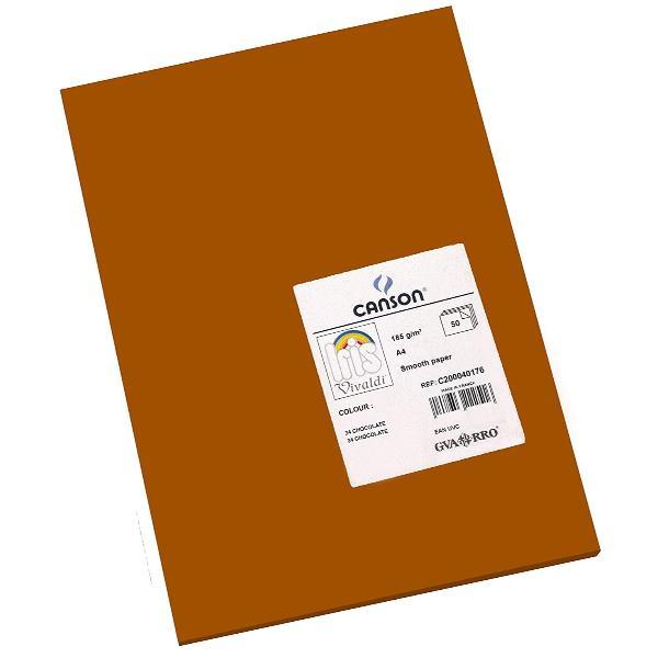 CANSON VIVALDI CARTA A4 185 GR COL. CIOCCOLATO CONF 50 Pz.