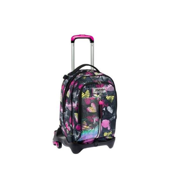 SEVEN KIDDIE CRUSH GIRL TROLLEY JACK 3 RUOTE IN POLIESTERE 37X51X27 CM 34 LT TASCA FRONTALE