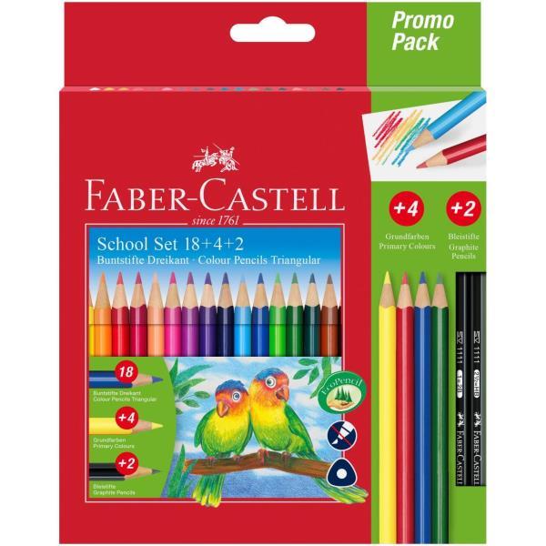 Faber-Castell Promo Pack - Set di matite colorate e matite - colori assortiti - 24 pezzi