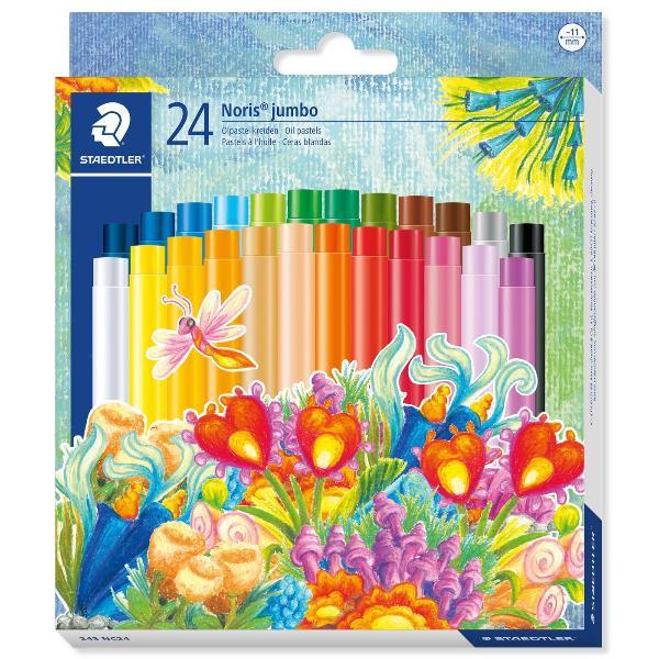 STAEDTLER Noris Club Jumbo - Pastello - pastello a olio - colori assortiti - 11 mm (pacchetto di 24)