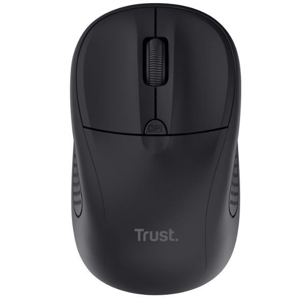 Trust Primo - Mouse - per destrorsi e per sinistrorsi - ottica - 4 pulsanti - senza fili - 2.4 GHz - ricevitore wireless USB - nero opaco