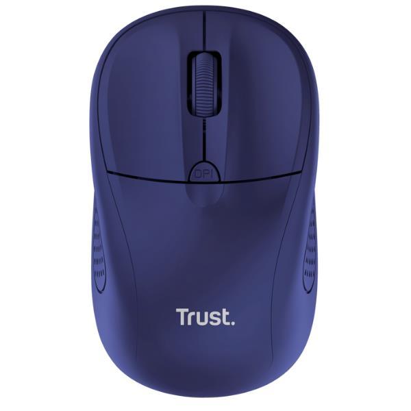 Trust Primo - Mouse - per destrorsi e per sinistrorsi - ottica - 4 pulsanti - senza fili - 2.4 GHz - ricevitore wireless USB - blu scuro opaco