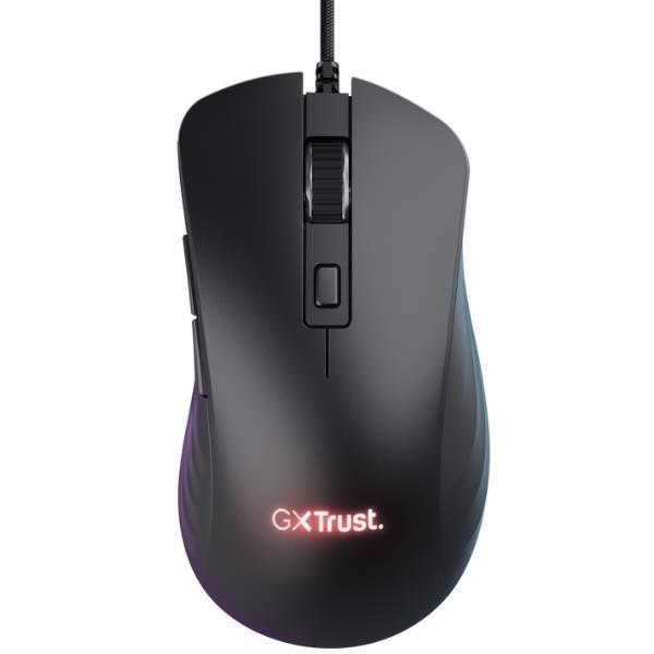 Trust GXT 924 YBAR+ - Mouse - per destrorsi - ottica - 6 pulsanti - cablato - USB - nero