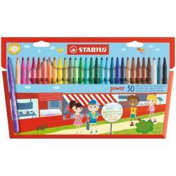 STABILO power - Penna punta in fibra - colori assortiti - 2 mm - larga (pacchetto di 30)