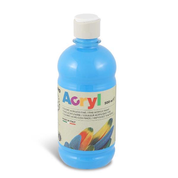 PRIMO TEMPERA ACRILICA IN BOTTIGLIA DA 500ML CYAN
