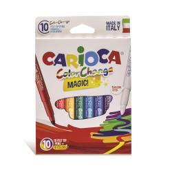 Carioca ColorChange Magic! - Penna punta in fibra - non permanente - colori assortiti - 6 mm (pacchetto di 10)