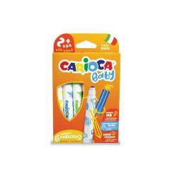 Carioca Baby - Penna punta in fibra - non permanente - colori assortiti (pacchetto di 6)