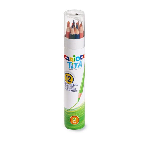 CARIOCA TITA PASTELLI MINA 5 mm CON BARATOLO COLORI ASSORTITI CONF 12 Pz.