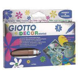 GIOTTO DECOR METAL PENNARELLO PERMANENTE PER METALLO COLORI ASSORTITI CONF 5 Pz.