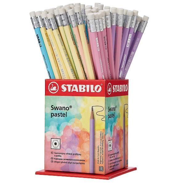 STABILO Swano Pastel - Matita - grafite - HB - con gomma (pacchetto di 72)