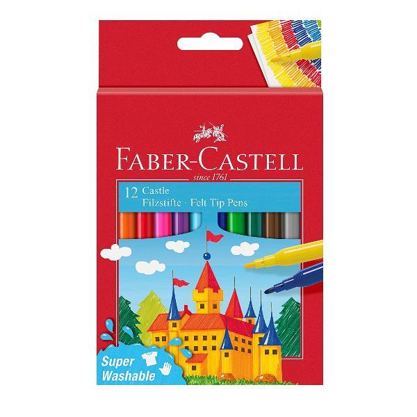 Faber-Castell CASTLE - Penna punta in fibra - colori assortiti (pacchetto di 12)
