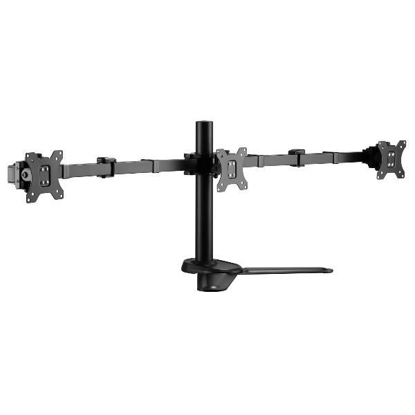 Equip Pro - Supporto - articolato - per 3 schermi LCD - nero - dimensione schermo: 17"-27" - interfaccia montaggio: fino a 100 x 100 mm - desktop