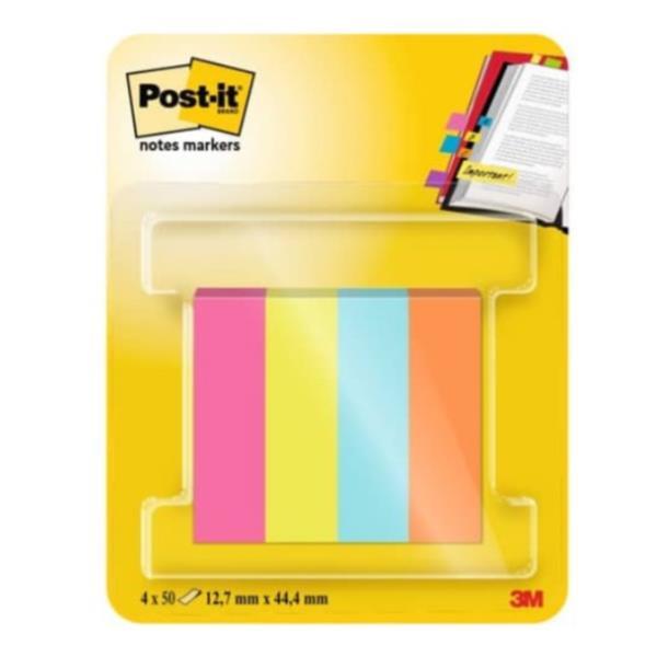 Segnapagina in carta Post-it 12 7 mm x 44 4 mm 5 blister da 50 Fogli Poptimistic colori rosa power verde acido acqua arancio acceso