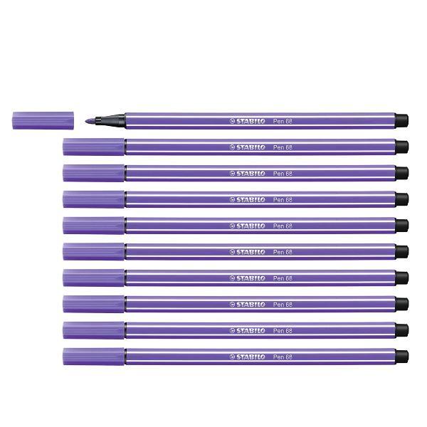 STABILO PEN 68 PENNARELLO PREMIUM PUNTA MEDIA VIOLA CONF 10 Pz.