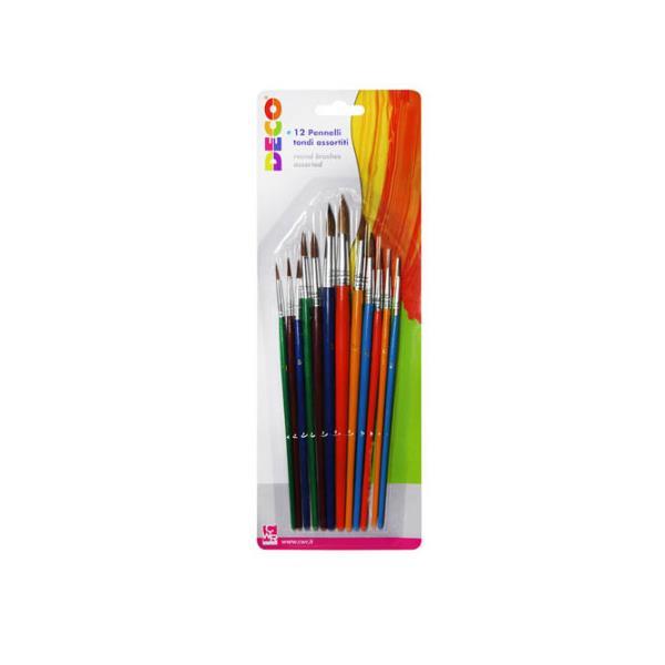 CWR PENNELLI TONDI IN ACRILICO COLORI E MISURE ASSORTITI CONF 12 Pz.