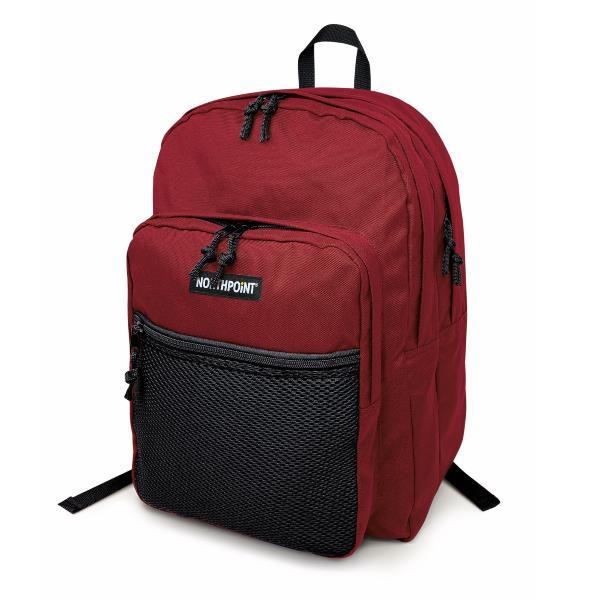 LEBEZ ZAINO NORTHPOINT MAXI 4 SCOMPARTI CON PRATICHE TASCHE INTERNE PORTA OGGETTI SPALLACCI REGOLABILI IMBOTTITI TASCA FRONTALE IN RETE BORDEAUX