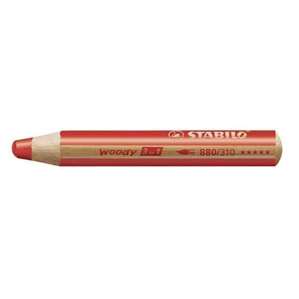 STABILO woody 3 in 1 - Pastello colorato - per vetro, pelle, metallo - rosso STABILO - 10 mm