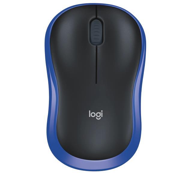Logitech M185 - Mouse - ottica - senza fili - 2.4 GHz - ricevitore wireless USB - blu