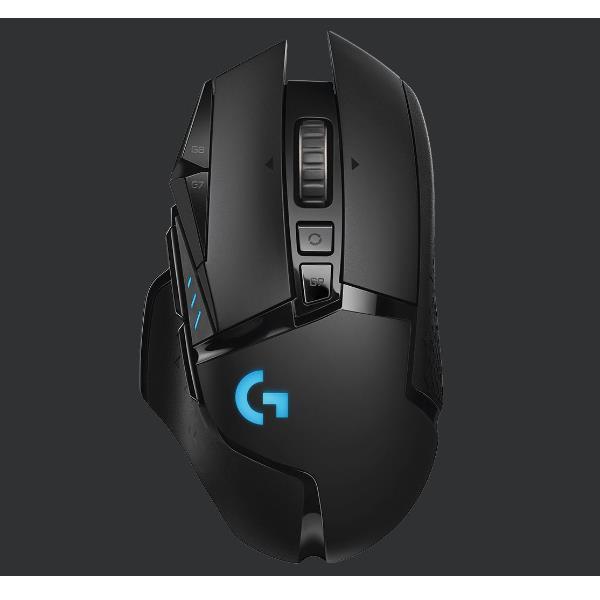 Logitech Gaming Mouse G502 (Hero) - Mouse - ottica - 11 pulsanti - senza fili, cablato - 2.4 GHz - ricevitore wireless USB