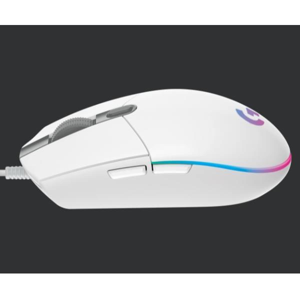 Logitech Gaming Mouse G203 LIGHTSYNC - Mouse - ottica - 6 pulsanti - cablato - USB - bianco