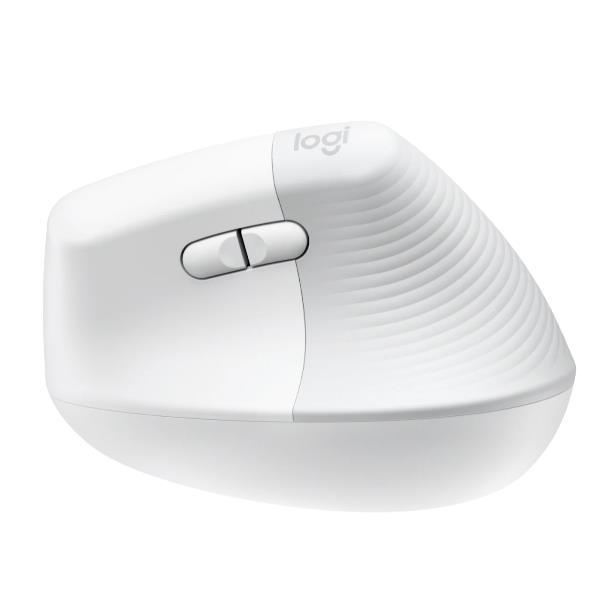 Logitech Lift Vertical Ergonomic Mouse - Mouse verticale - ergonomico - ottica - 6 pulsanti - senza fili - Bluetooth, 2.4 GHz - ricevitore USB Logitech Logi Bolt - Off-White