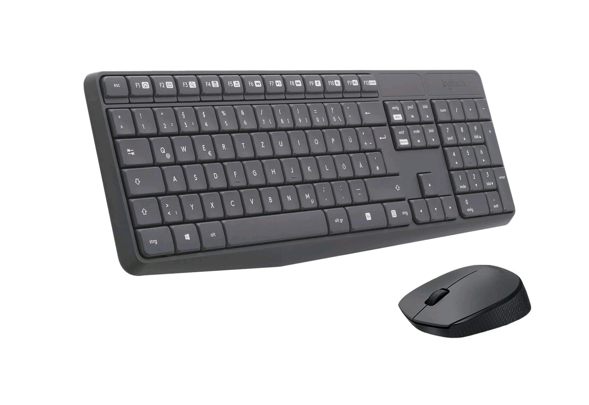 Logitech MK235 - Set mouse e tastiera - senza fili - 2.4 GHz - Tedesca