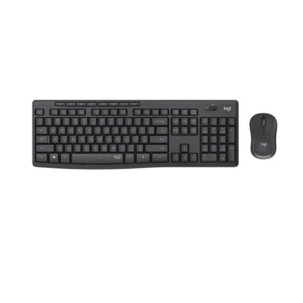 Logitech MK295 Silent - Set mouse e tastiera - senza fili - 2.4 GHz - USA Internazionale - grafite