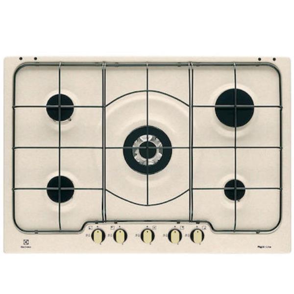 Electrolux RGG7253OON - Piano cottura a gas - 5 piastre - Nicchia - larghezza: 56 cm - prof. 48 cm - beige - sabbia
