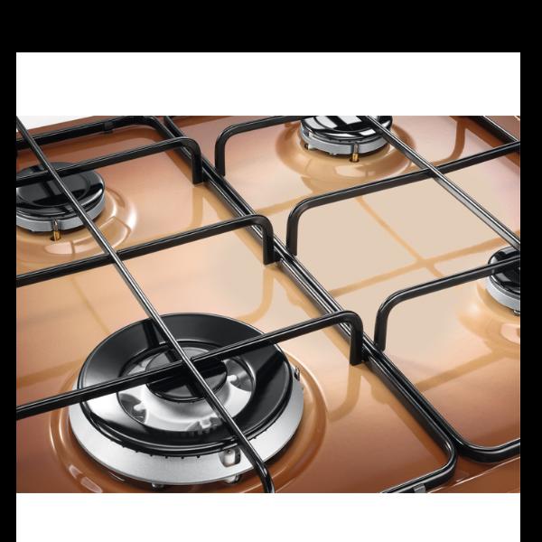 Electrolux EGS6414T - Piano cottura a gas - 4 piastre - Nicchia - larghezza: 55 cm - prof. 47 cm - marrone - terra di Francia