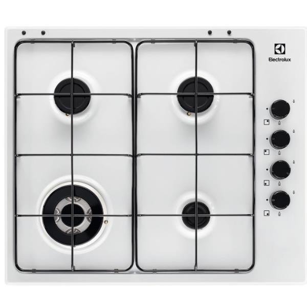 Electrolux EGS6414W - Piano cottura a gas - 4 piastre - Nicchia - larghezza: 55 cm - prof. 47 cm - bianco
