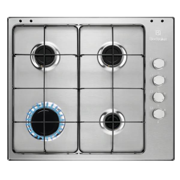 Electrolux Serie 300 EGS6404SX - Piano cottura a gas - 4 piastre - Nicchia - larghezza: 55 cm - prof. 47 cm - acciaio inossidabile