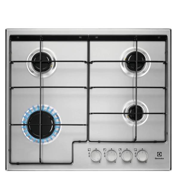 Electrolux Serie 300 Slim line EGS6424X - Piano cottura a gas - 4 piastre - Nicchia - larghezza: 56 cm - prof. 48 cm - acciaio inossidabile