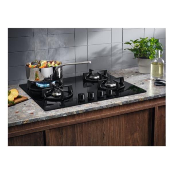 Electrolux Serie 600 EGG64272K - Piano cottura a gas - 4 piastre - Nicchia - larghezza: 56 cm - prof. 48 cm - nero