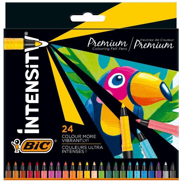 Pennarello Intensity Premium - colori assortiti - Bic - conf. 24 pezzi