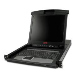 APC LCD Console - Console KVM con switch KVM - 16 porte - PS/2 - 17" - montabile in rack - VGA - nero - 1U - per P/N: AR3106SP, SMX1000C, SMX1500RM2UC, SMX1500RM2UCNC, SMX750C, SMX750CNC, SRT5KRMXLW-TW