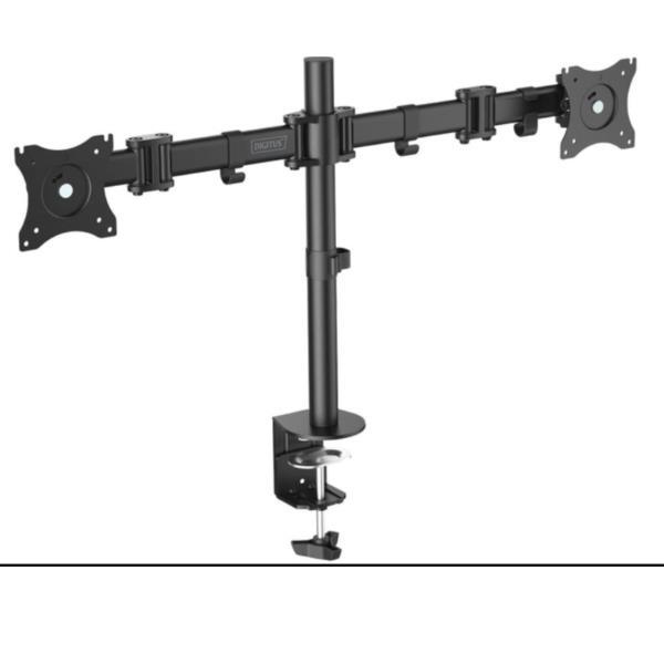 DIGITUS DA-90349 - Kit montaggio (morsetto per montaggio su scrivania, 2 bracci per monitor) - per 2 display LCD - dimensione schermo: 15"-27" - desktop