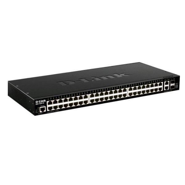 D-Link DGS 1520-52MP - Switch - L3 - intelligente - 44 x 10/100/1000 (PoE+) + 4 x 2.5GBase-T (PoE+) + 2 x 10 Gigabit Ethernet + 2 x 10 Gigabit SFP+ - montabile su rack - PoE+ (370 W)