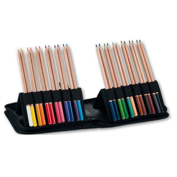 KOH-I-NOOR OBLO - Custodia per 24 matite - tessuto - nero