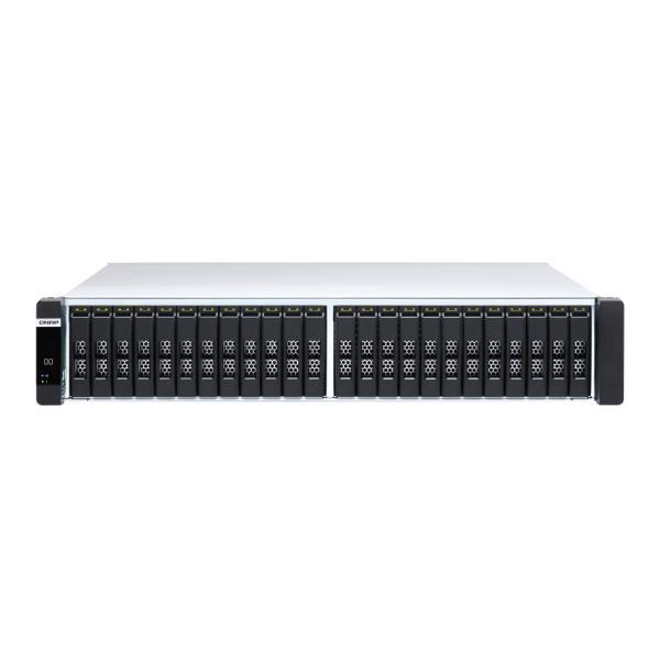QNAP ES2486dc - Server NAS - 24 alloggiamenti - montabile in rack - SAS 12Gb/s - RAID RAID 0, 1, 5, 6, 10, 50, JBOD, 60, RAID TP - RAM 96 GB - Gigabit Ethernet / 10 Gigabit Ethernet - iSCSI supporto - 2U