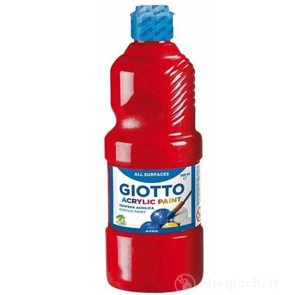 DIDATTICA E SCUOLA - FLACONE 500ML TEMPERA ACRILICA ROSSO
