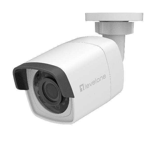 LevelOne GEMINI series FCS-5202 - Telecamera di sorveglianza connessa in rete - per esterno, interno - resistente alle intemperie - colore (Giorno e notte) - 4 MP - 2688 x 1520 - focale fisso - LAN 10/100 - MJPEG, H.264, H.265 - CC 12 V / PoE Classe 3