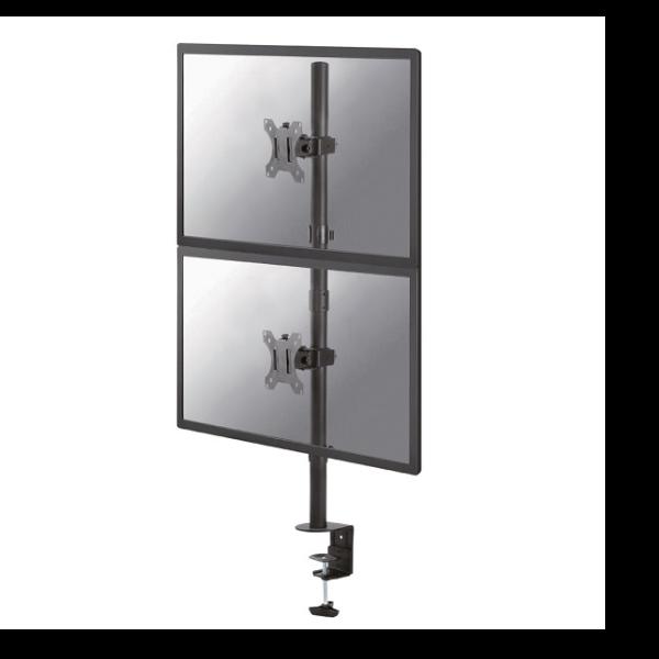 Neomounts FPMA-D550DV - Kit montaggio - per 2 display LCD - nero - dimensione schermo: 10"-32" - installabile con morsetto, rondella, montabile su desk