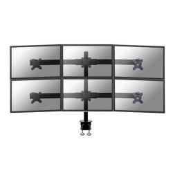 Neomounts FPMA-D700D6 - Kit montaggio - video full-motion - per 6 schermi LCD - nero - dimensione schermo: 19"-27" - installabile con morsetto, montabile su desk