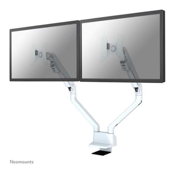 Neomounts FPMA-D750DWHITE2 - Kit montaggio (montaggio su scrivania) - video full-motion - per 2 display LCD - bianco - dimensione schermo: 10"-32" - installabile con morsetto, rondella